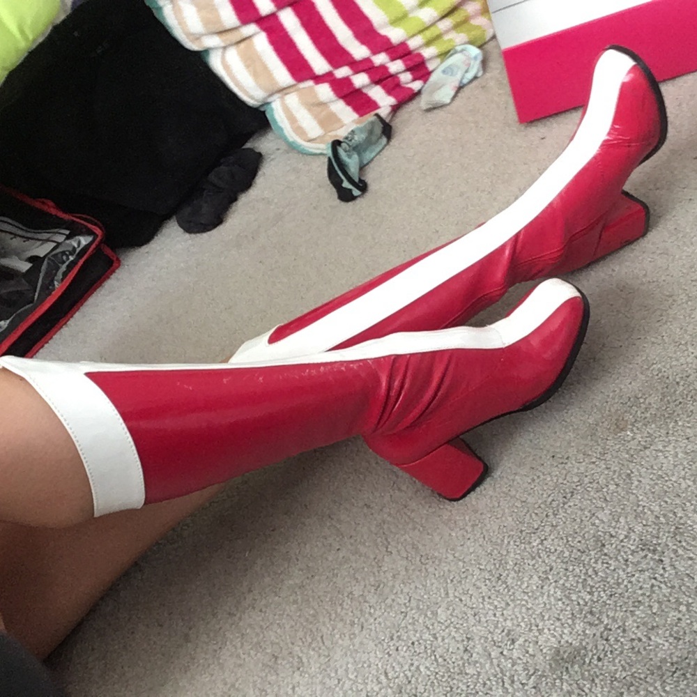 Red and white Wonder Woman boots
